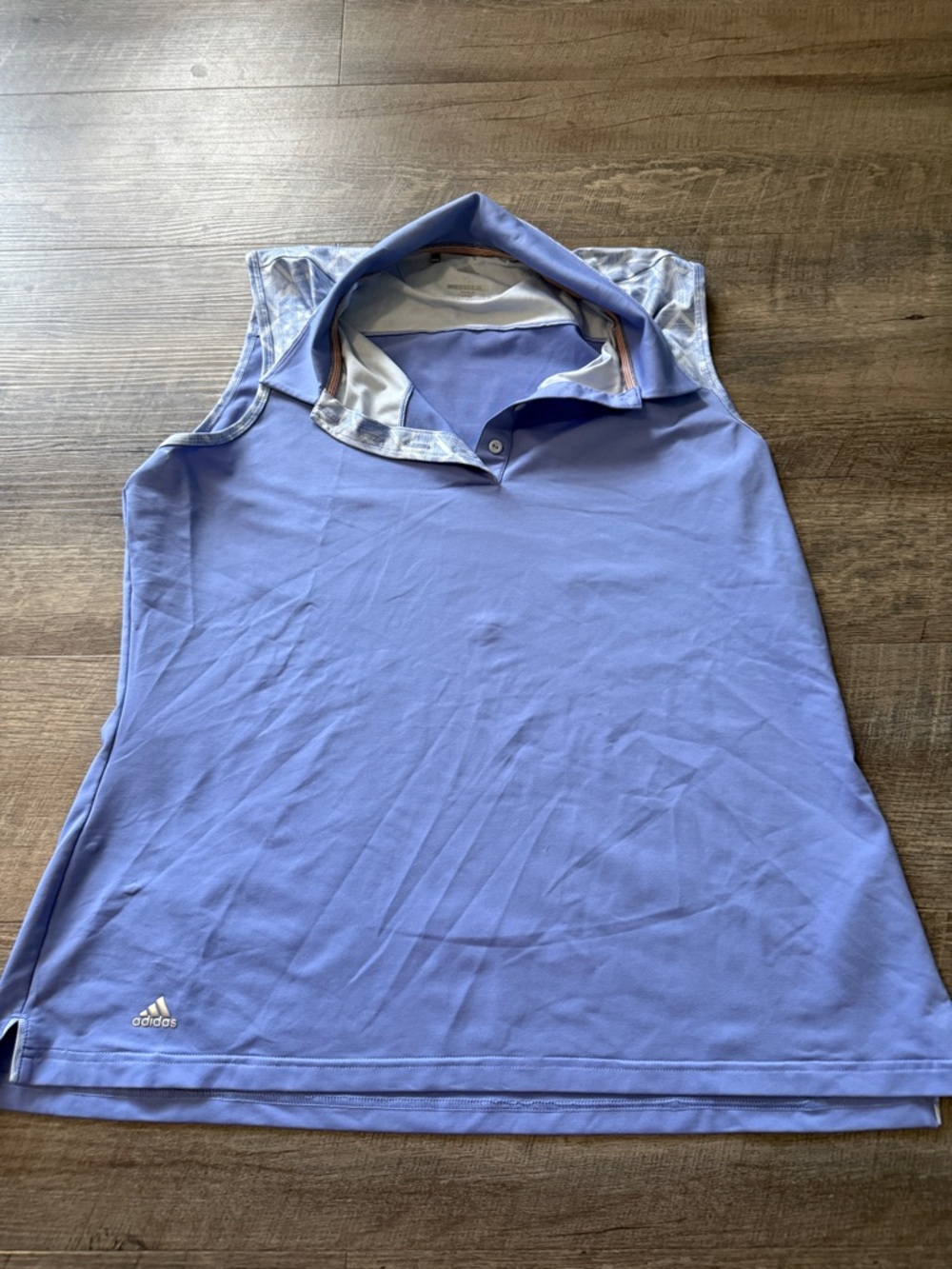 adidas Lavender Sleeveless Polo Tank with Patterned Collar